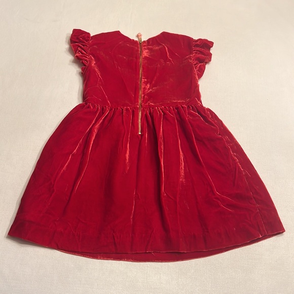 Crewcuts J. Crew smocked waist velvet red dress - Picture 5 of 6